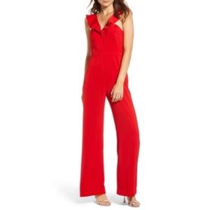 Wayf Red Sleeveless Jumpsuit